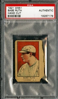 1921 W551 Babe Ruth Hand Cut PSA AUTHENTIC